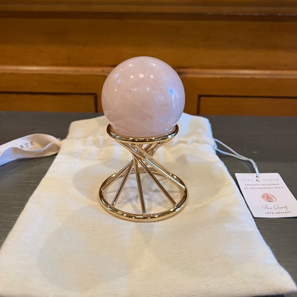 NEW Luna Norte Rose Quartz Crystal Sphere On Display Stand - Picture 2 of 9